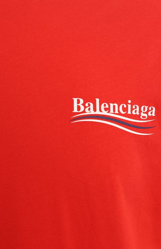 Хлопковая футболка | Balenciaga | Красный - 3