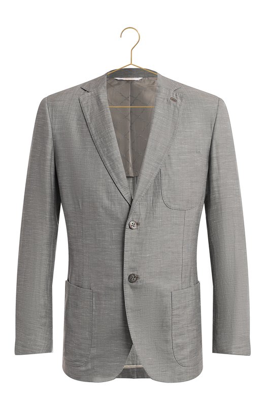 Пиджак из шерсти и льна | Brioni | Серый - 1