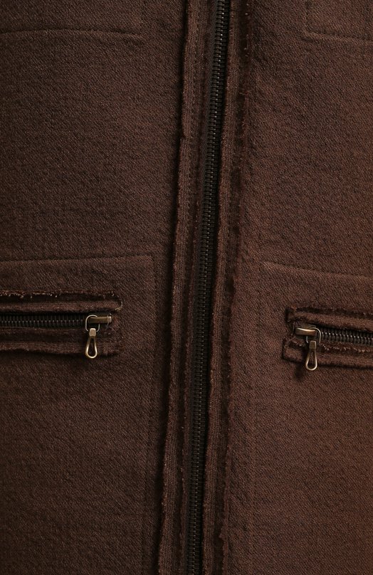 Пальто с отделкой из меха енота | Lanvin | Коричневый - 3