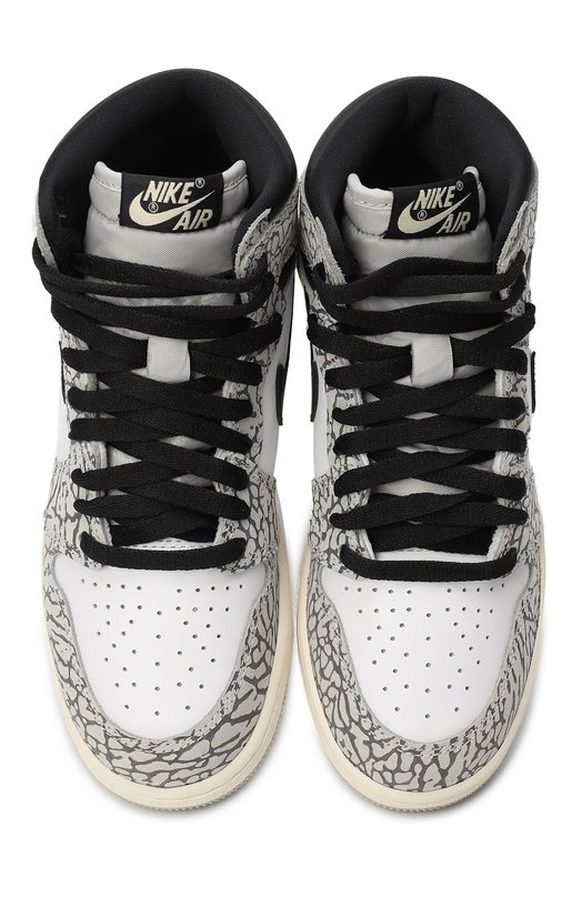 Кеды Jordan 1 Retro High OG White Cement | Nike | Чёрно-белый - 2