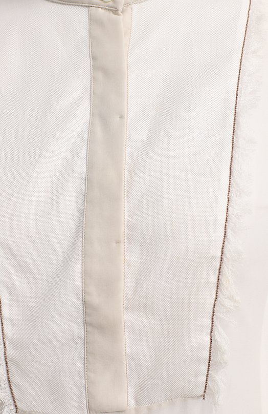 Шелковая блузка | Brunello Cucinelli | Кремовый - 3