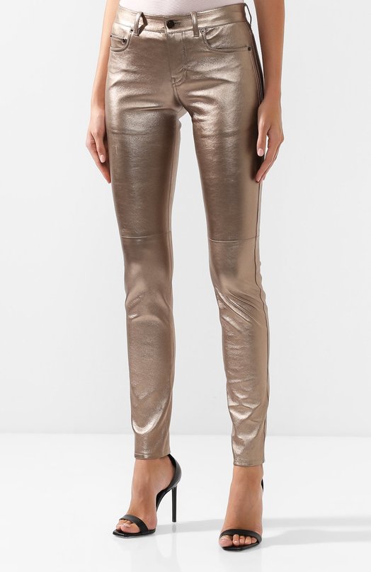 Кожаные брюки | Saint Laurent | Золотой - 6