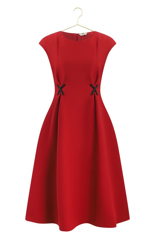 Платье из шерсти и шелка | Fendi | Красный - 1
