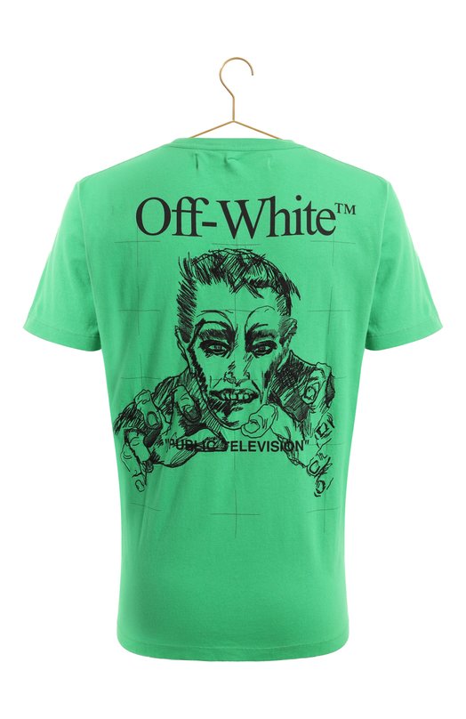 Хлопковая футболка | Off-White | Зелёный - 2