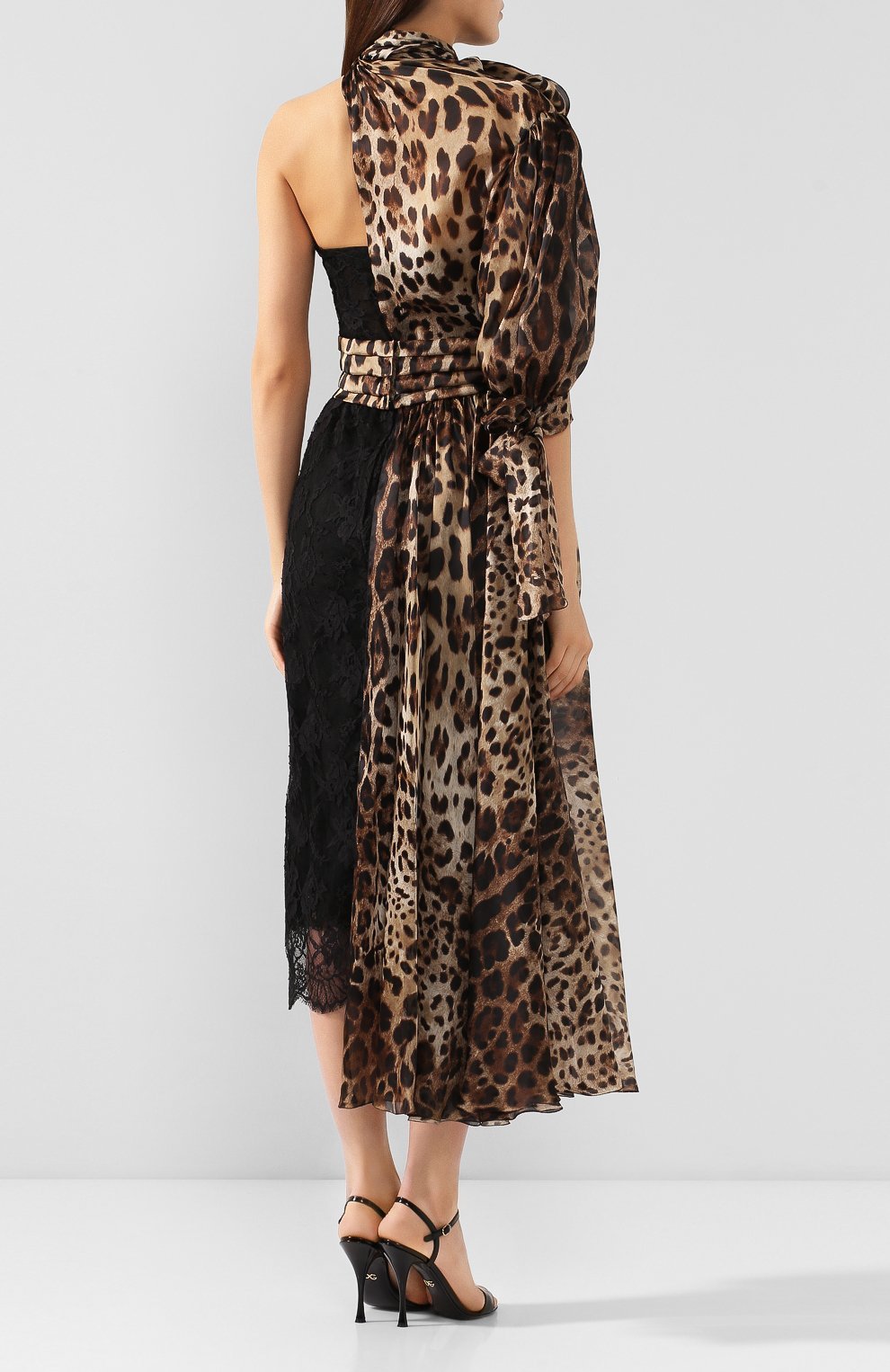 Шелковое платье | Dolce & Gabbana | Леопардовый - 6