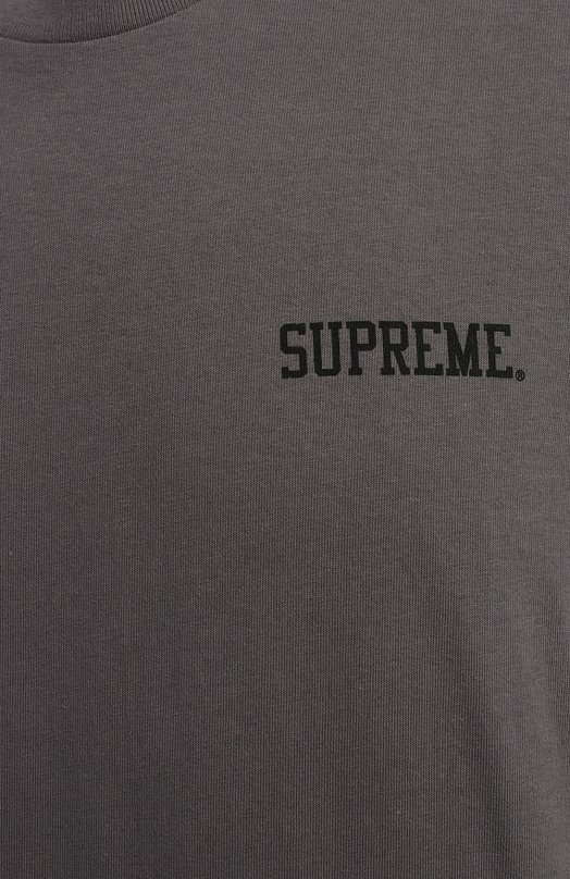 Хлопковая футболка | Supreme | Серый - 3