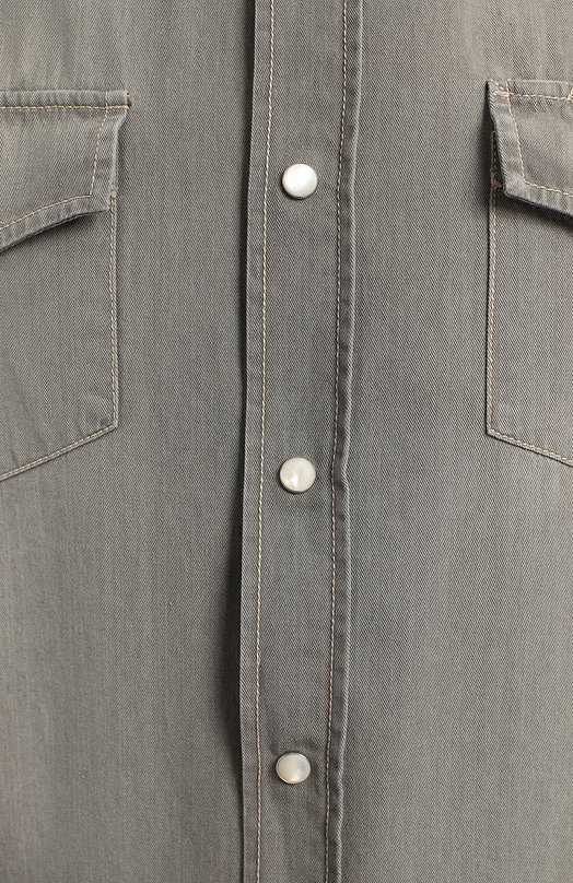 Джинсовая рубашка | Brunello Cucinelli | Серый - 3