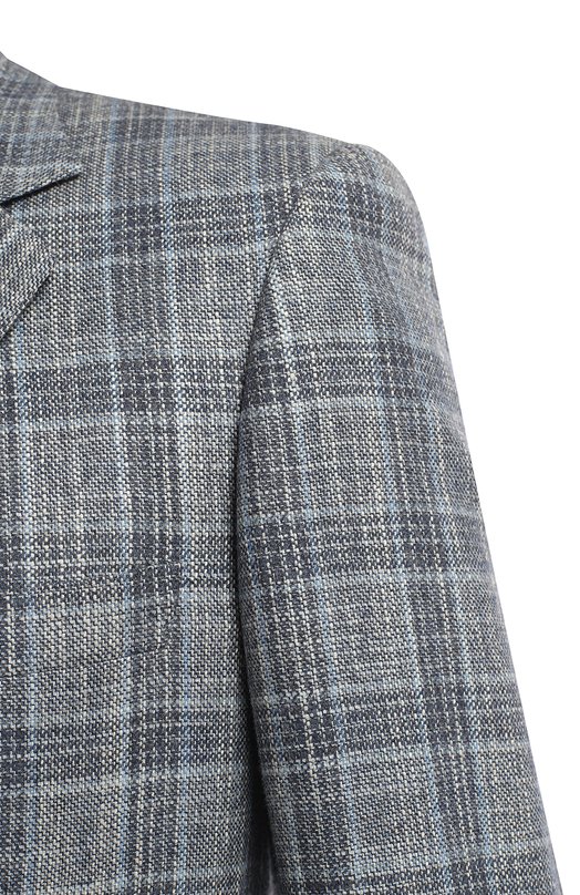 Пиджак из шерсти и шелка | Brioni | Серый - 4