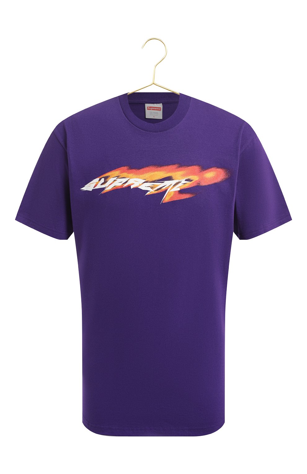 Хлопковая футболка Supreme, цвет Фиолетовый купить на ресейл-платформе ...