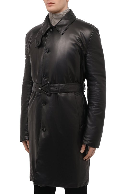 Кожаное пальто | Bottega Veneta | Чёрный - 5