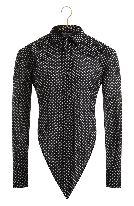 Блуза из хлопка и шелка | Saint Laurent | Чёрно-белый - 1