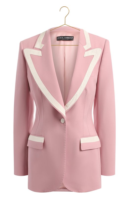 Жакет из шерсти и шелка | Dolce & Gabbana | Розовый - 1