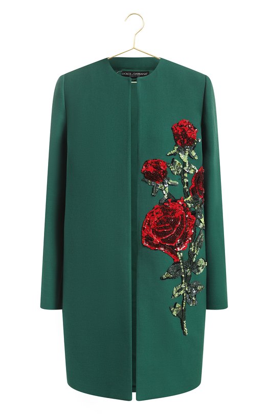 Шерстяное пальто | Dolce & Gabbana | Зелёный - 1