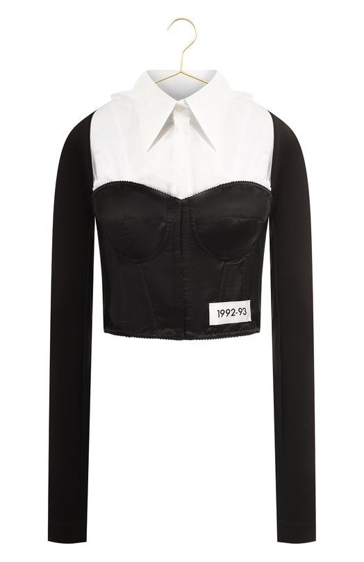 Комбинированная блуза | Dolce & Gabbana | Чёрно-белый - 1