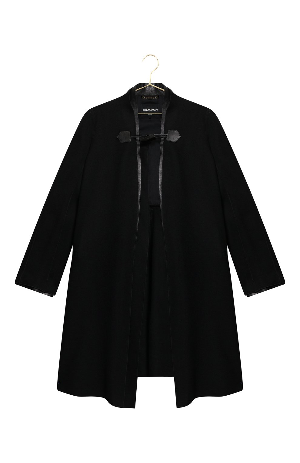 Шерстяное пальто с поясом | Giorgio Armani | Чёрный - 1