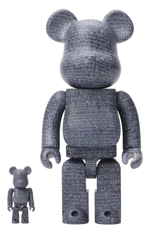 Набор фигур The British Museum The Rosetta Stone 100% + 400% | Bearbrick | Серый - 1
