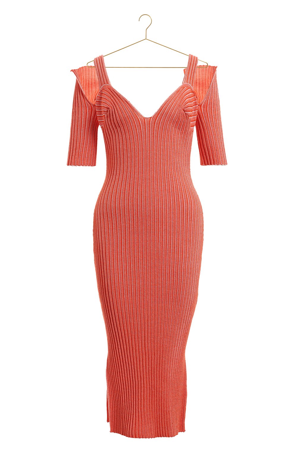 Платье из шерсти и рами | Victoria Beckham | Оранжевый - 2