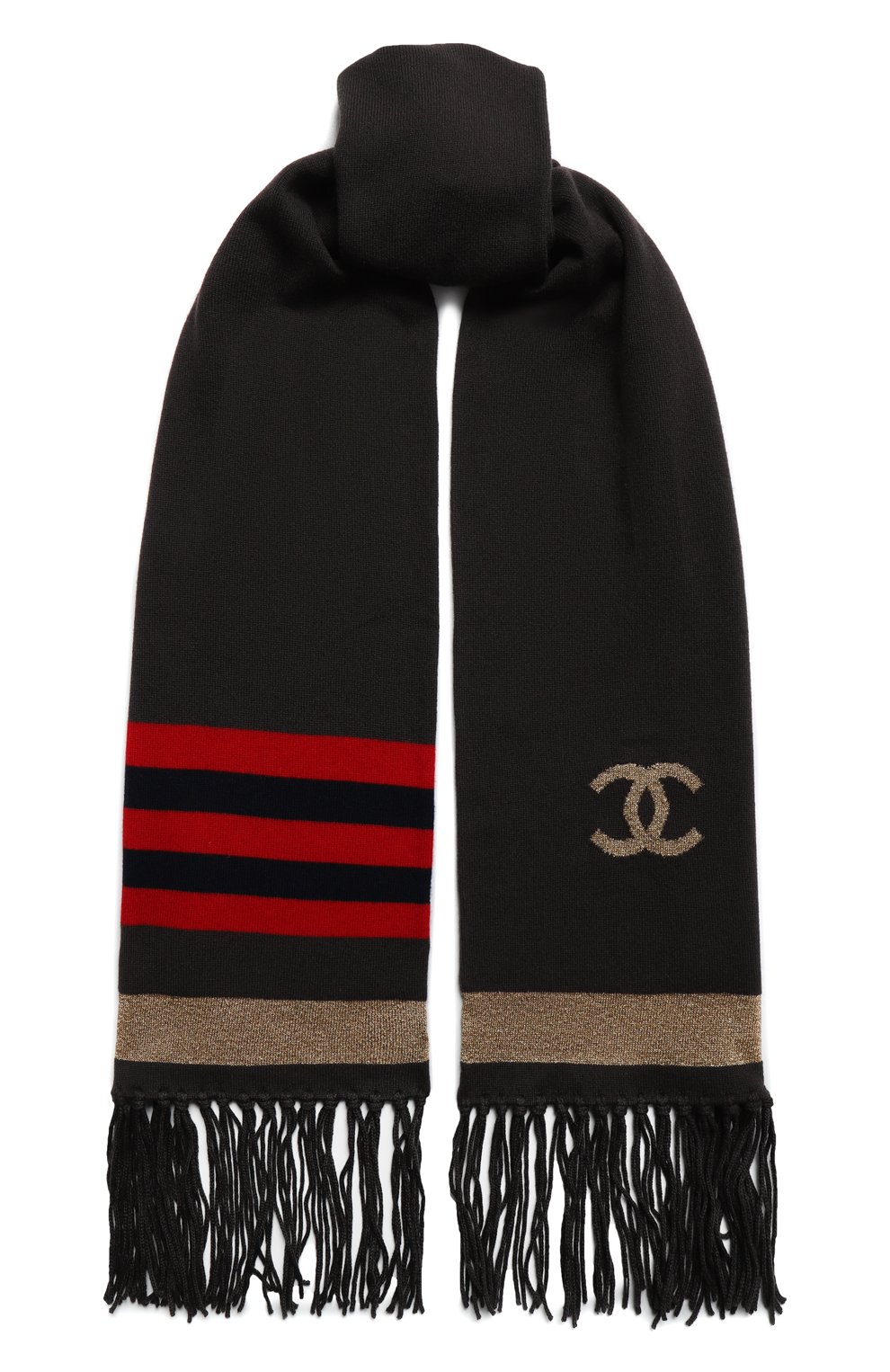 Кашемировый комплект из кардигана и шарфа | Chanel | Коричневый - 5