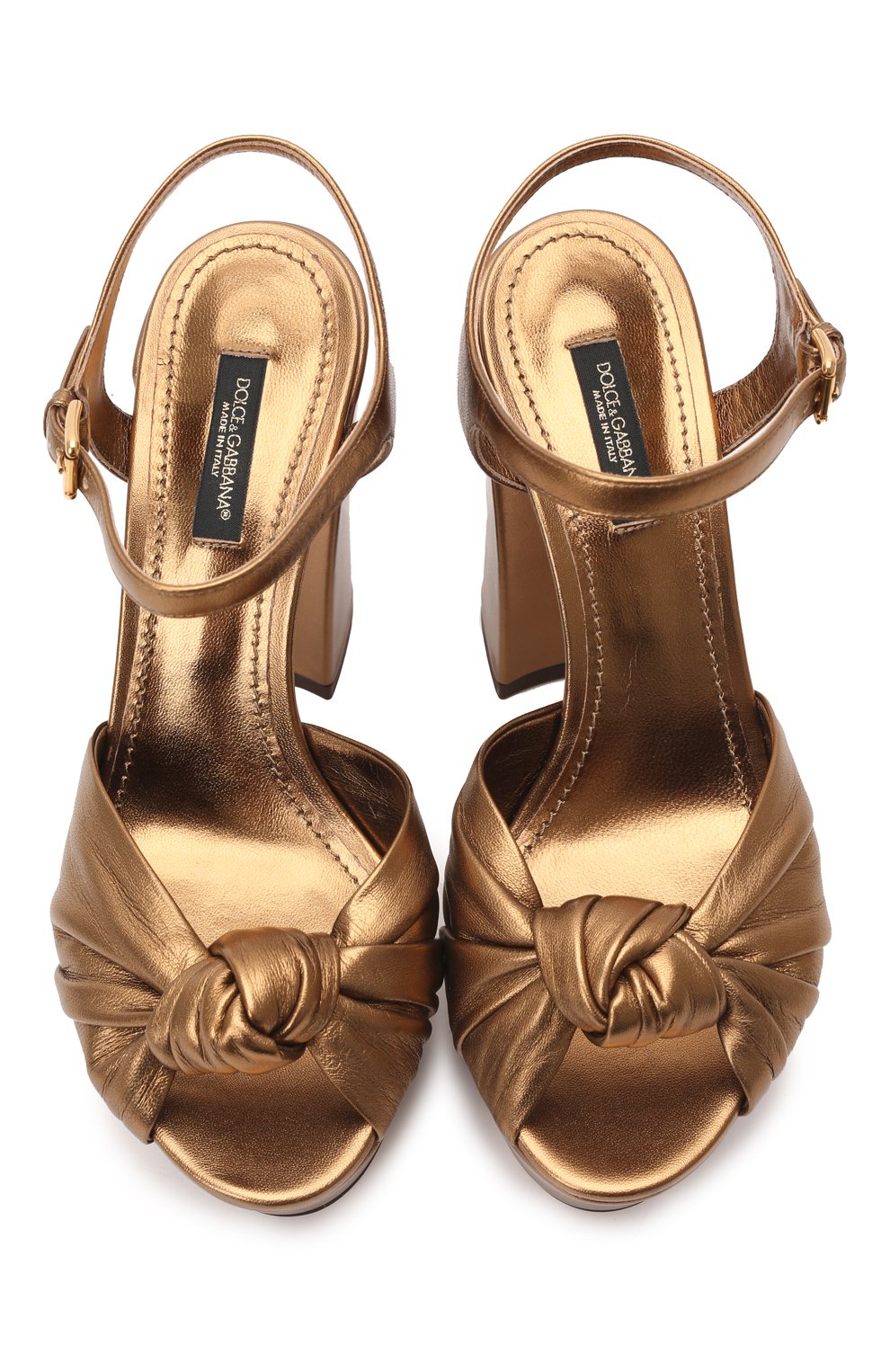 Кожаные босоножки Keira | Dolce & Gabbana | Золотой - 2