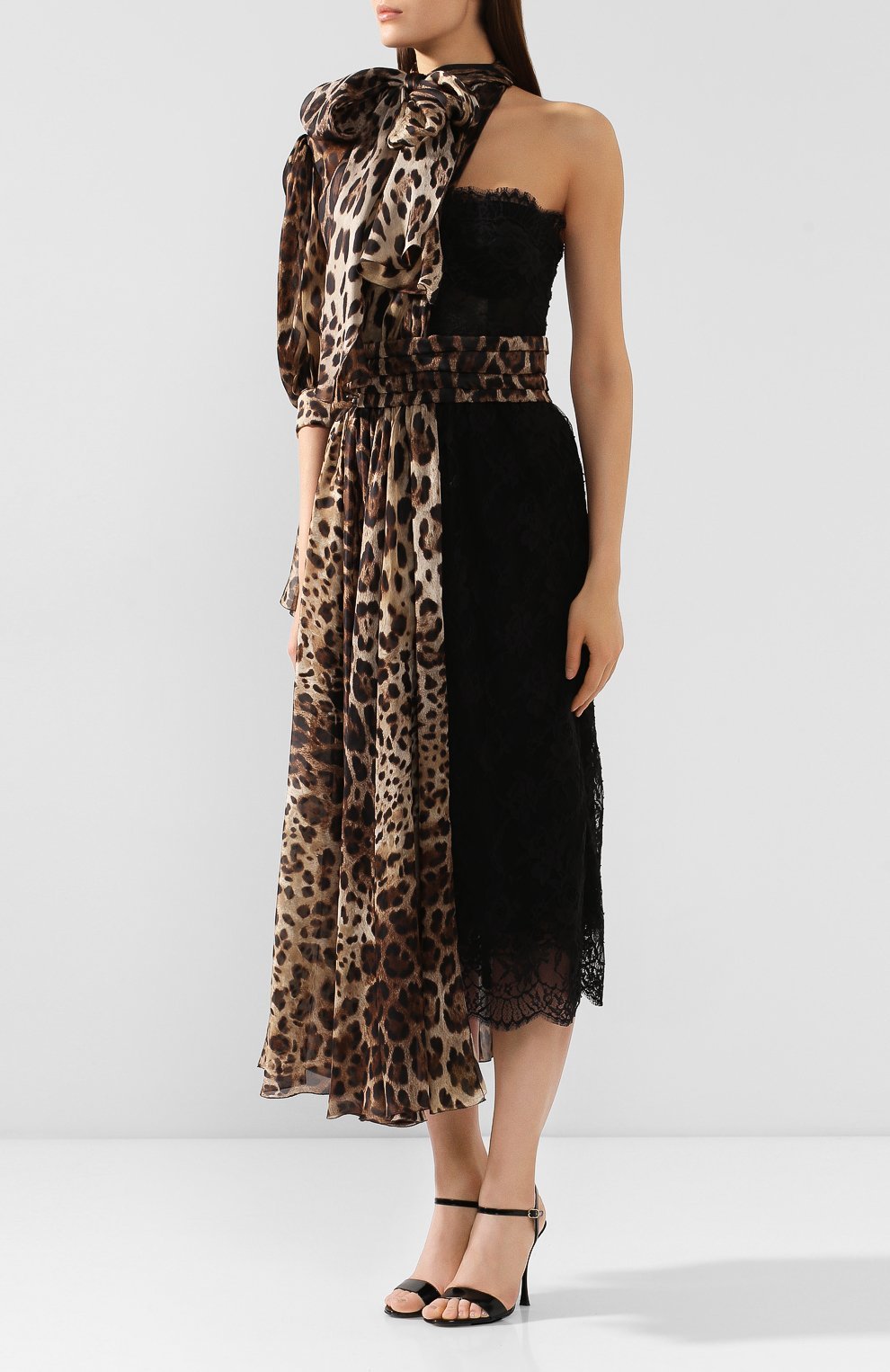 Шелковое платье | Dolce & Gabbana | Леопардовый - 5