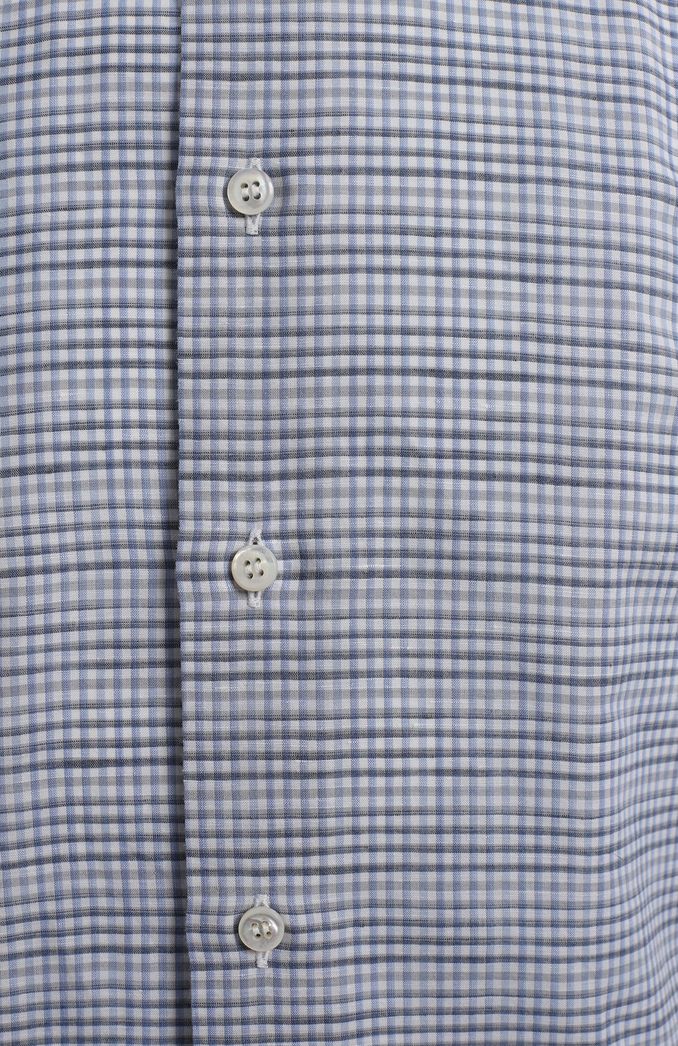 Рубашка изо льна и хлопка | Brioni | Голубой - 3
