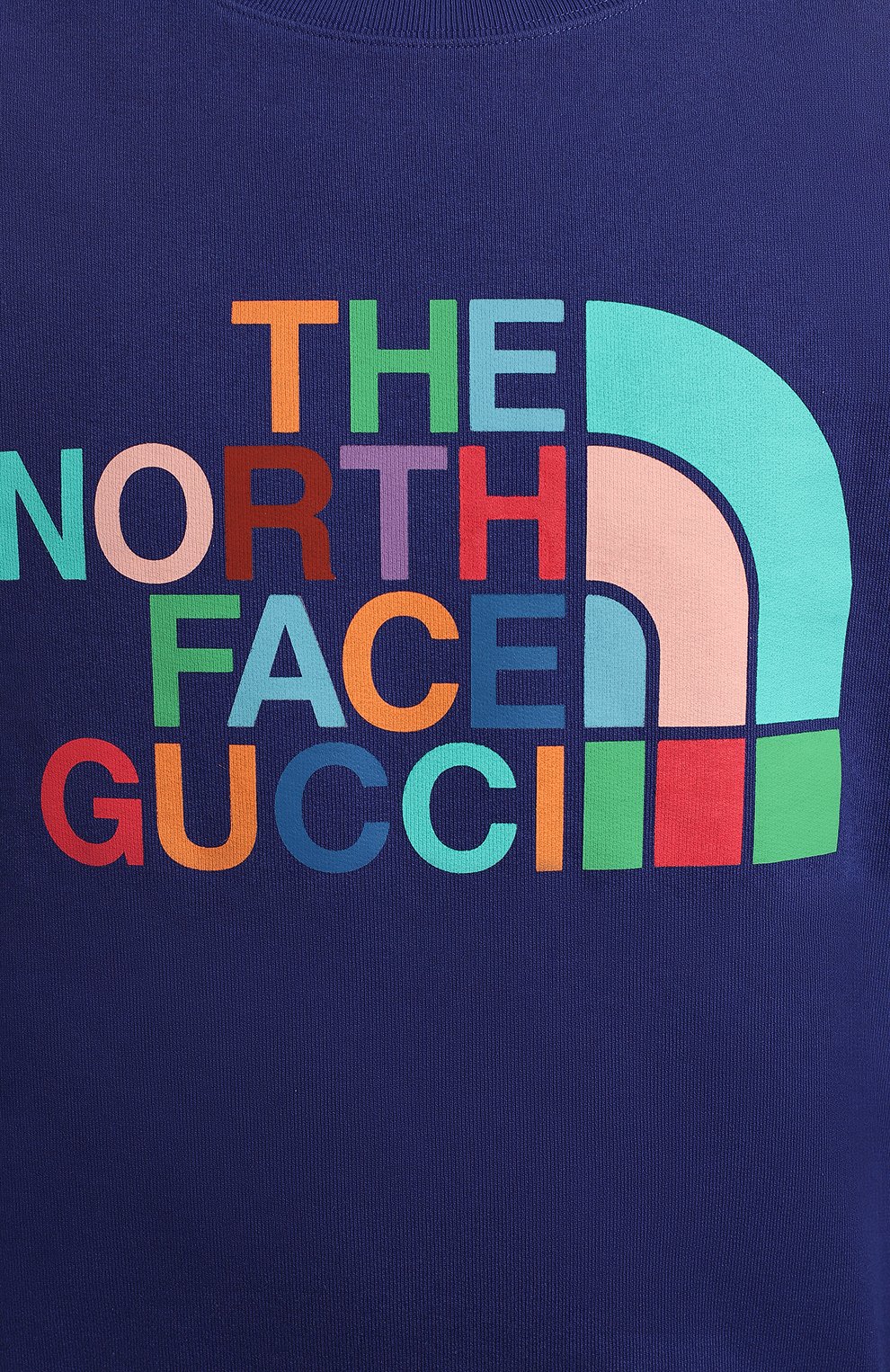 Хлопковый свитшот The North Face x Gucci | Gucci | Синий - 3